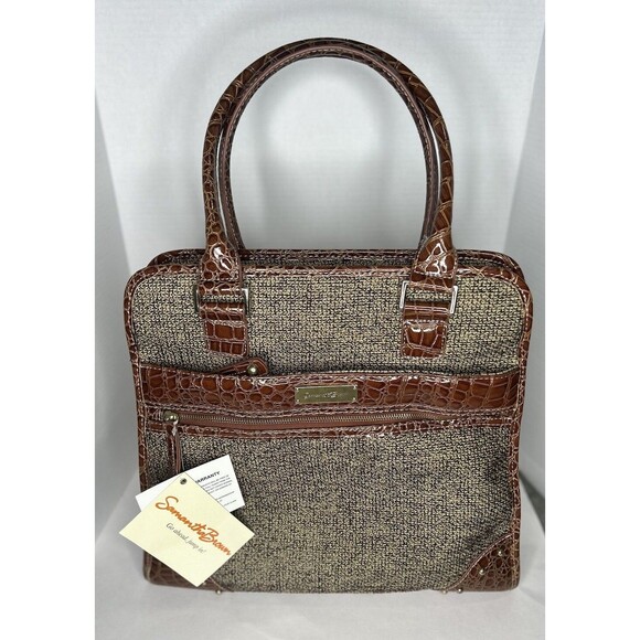 Samantha Brown Faux Croc Large Brown Travel Bag NWT - Picture 1 of 8